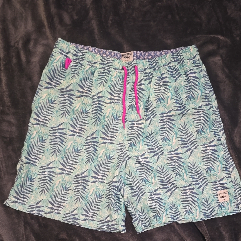 Tropical Leaf Print Men's Hybrid Shorts